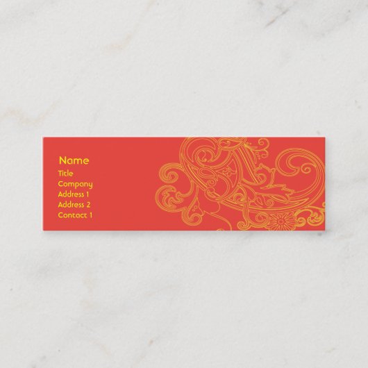 Carte De Visite Mini Motif floral - maigre (Devant)