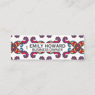 Carte De Visite Mini Motif floral paisley coloré