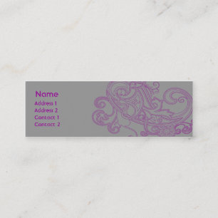 Carte De Visite Mini Motif floral rose - maigre