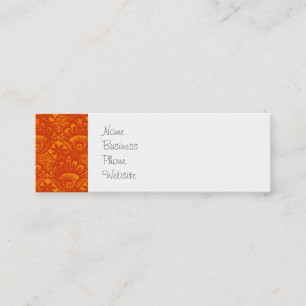 Carte De Visite Mini Motif Girly de dentelle orange élégante vibrante