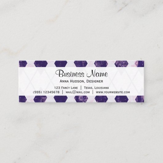 Carte De Visite Mini Motif Jacquard, Motif Rhombus, Jacquard violet (Devant)