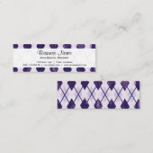 Carte De Visite Mini Motif Jacquard, Motif Rhombus, Jacquard violet (Devant / Derrière)