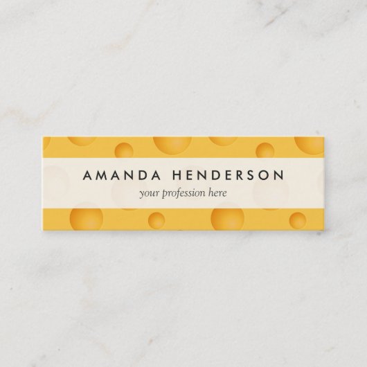 Carte De Visite Mini Motif jaune de fromage (Devant)