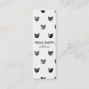 Carte De Visite Mini Motif mignon chic noir et blanc de chat