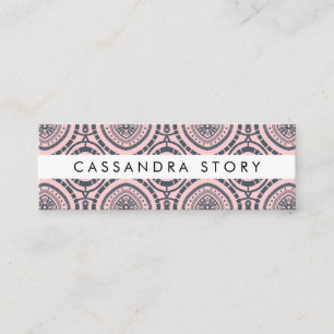 Carte De Visite Mini Motif moderne Boho Denim Blue Pink
