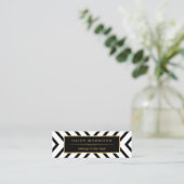 Carte De Visite Mini Motif moderne Sassy Gold Black White (Debout devant)