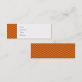 Carte De Visite Mini Motif orange brûlé de rayures de zigzag de Chevron (Devant / Derrière)
