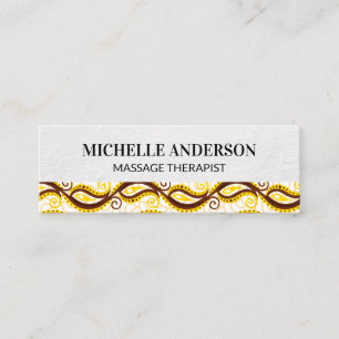 Carte De Visite Mini Motif Paisley jaune