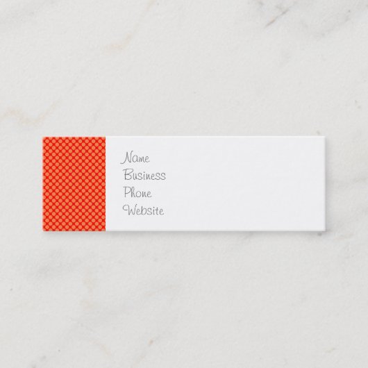 Carte De Visite Mini Motif Pois Bright Orange et Red Mini (Devant)