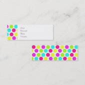 Carte De Visite Mini Motif Pois de couleur pour filles (Devant / Derrière)