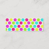 Carte De Visite Mini Motif Pois de couleur pour filles (Dos)