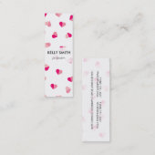 Carte De Visite Mini Motif rose mignon de coeur d'amour (Devant / Derrière)