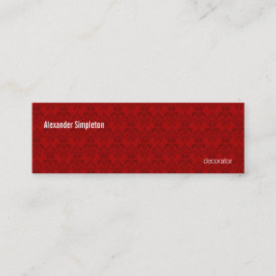 Carte De Visite Mini Motif rouge de damassé