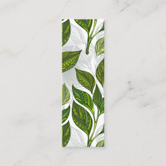 Carte De Visite Mini Motif sans couture avec Feuilles de thé vert (Devant)