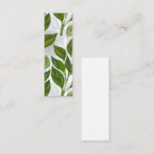 Carte De Visite Mini Motif sans couture avec Feuilles de thé vert (Devant / Derrière)