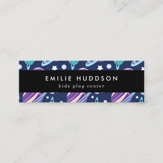 Carte De Visite Mini Motif spatial, Centre de jeux pour enfants, Centre (Devant)