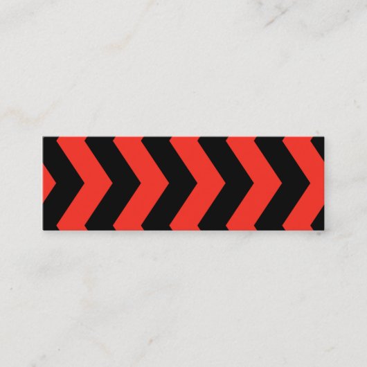 Carte De Visite Mini Motif Zag rouge et noir (Devant)