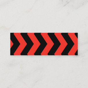 Carte De Visite Mini Motif Zig Zag Rouge et Noir
