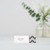 Carte De Visite Mini Motif Zigzag noir et blanc, Motif Chevron (Debout devant)
