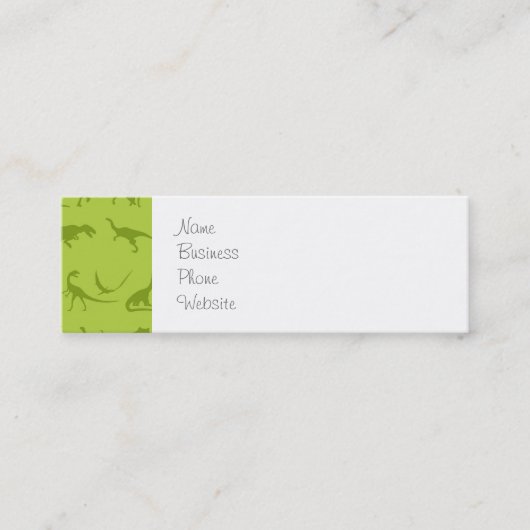 Carte De Visite Mini Motifs de dinosaures verts mignons pour garçons (Devant)