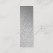 Carte De Visite Mini Mots-clés cadeaux de script Silver Moderne (Dos)