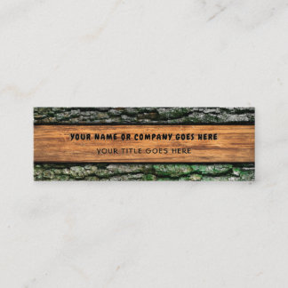 Carte De Visite Mini Mousse en bois rustique d'écorce d'arbre de grain