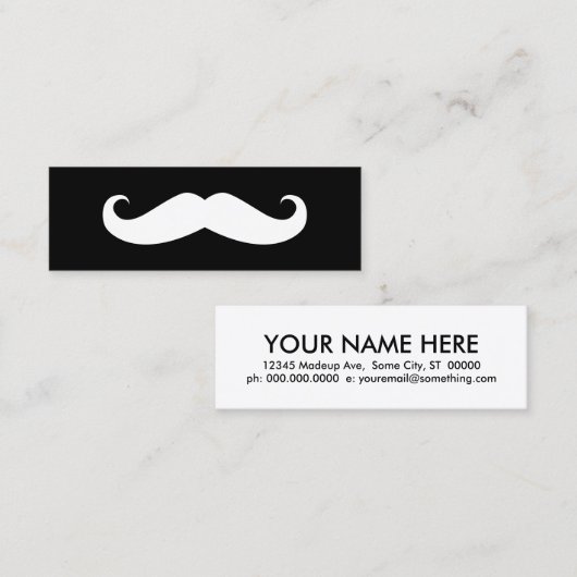 Carte De Visite Mini Moustache (Devant / Derrière)