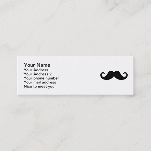 Carte De Visite Mini Moustache drôle (Devant)