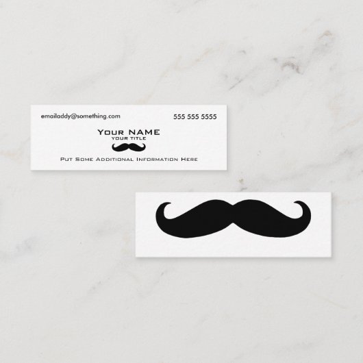 Carte De Visite Mini Moustache moderne (Devant / Derrière)