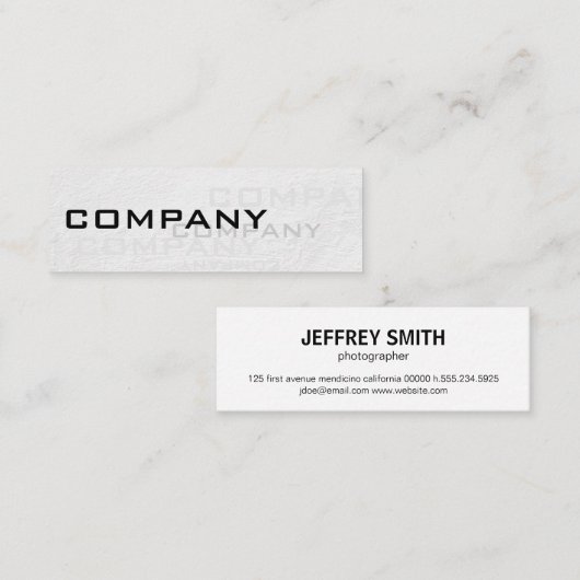 Carte De Visite Mini Multiples / Texture blanche (Devant / Derrière)