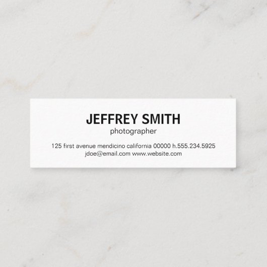 Carte De Visite Mini Multiples / Texture blanche (Dos)