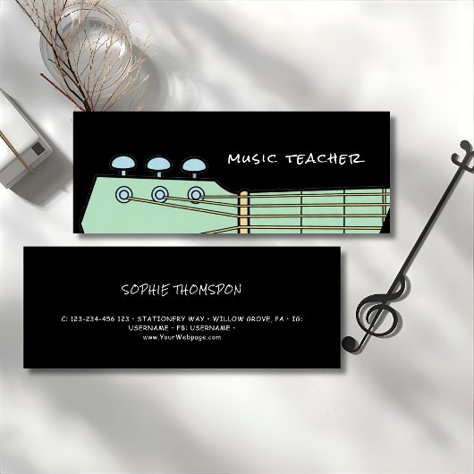 Carte De Visite Mini Music teacher guitar private lessons