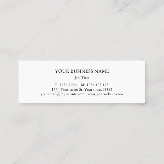 Carte De Visite Mini Music Treble Clef Chrome Personalized Mini Mini Bu (Dos)