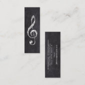Carte De Visite Mini Music Treble Clef Chrome Personnalisé Mini (Devant / Derrière)