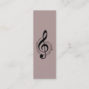 Carte De Visite Mini Music Treble Clef Chrome Personnalisé Mini
