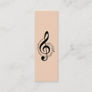 Carte De Visite Mini Music Treble Clef Chrome Personnalisé Mini