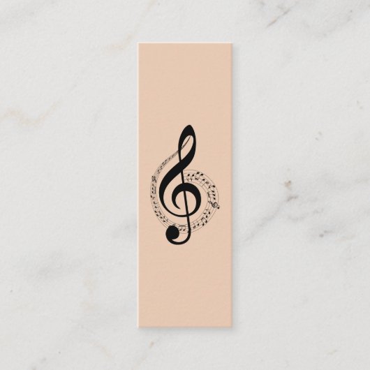 Carte De Visite Mini Music Treble Clef Chrome Personnalisé Mini (Devant)