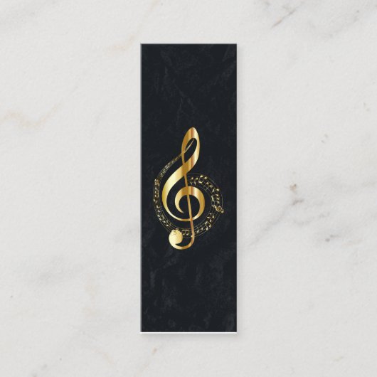Carte De Visite Mini Music Treble Clef Chrome Personnalisé Mini (Devant)
