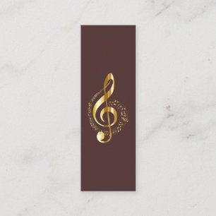 Carte De Visite Mini Music Treble Clef Chrome Personnalisé Mini