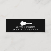 Carte De Visite Mini musicien . guitare graphique guitariste sur noir (Devant)