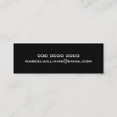 Carte De Visite Mini musicien . guitare graphique guitariste sur noir (Dos)