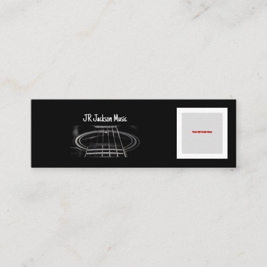 Carte De Visite Mini Musique/CODE QR Guitariste (Devant)