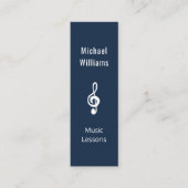 Carte De Visite Mini Musique Enseignant QR code Treble Clef Blue (Devant)