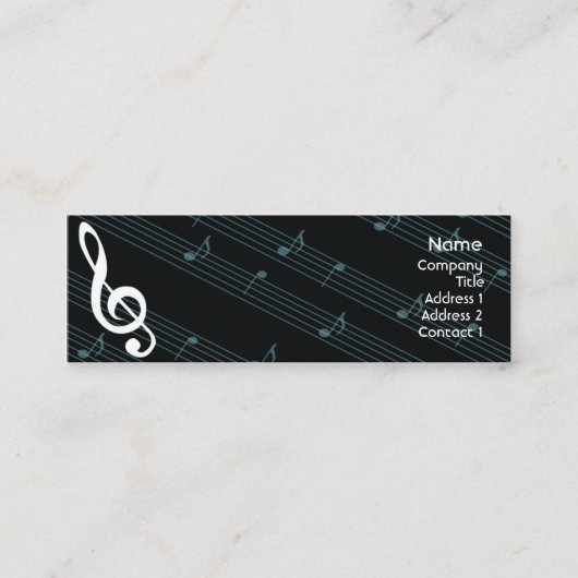 Carte De Visite Mini Musique - maigre (Devant)