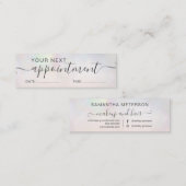 Carte De Visite Mini Nacre de perle moderne ombre rendez-vous blush (Devant / Derrière)