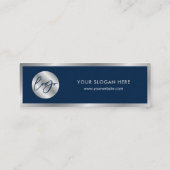 Carte De Visite Mini Navy Blue & Silver Logo Événement Bon de boisson g (Dos)