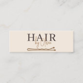 Carte De Visite Mini Neutral Beige QR Code Hair Stylist Modern (Devant)