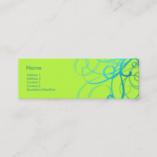 Carte De Visite Mini No. 0001 de remous (Devant)