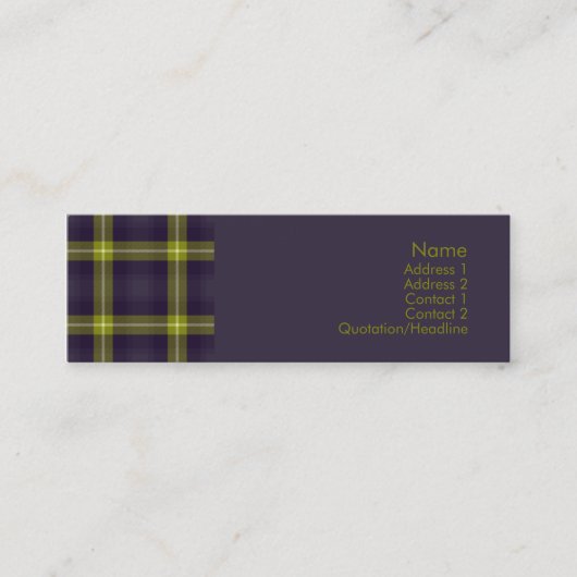 Carte De Visite Mini No. 0020 de tartan (Devant)
