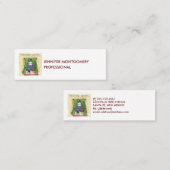 Carte De Visite Mini Noël Souhaite Mignonne Enfant & Kitty Chat Noël (Devant / Derrière)